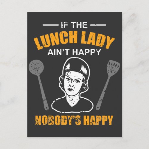 School Lunch Lady Cafeteria Worker Postcard