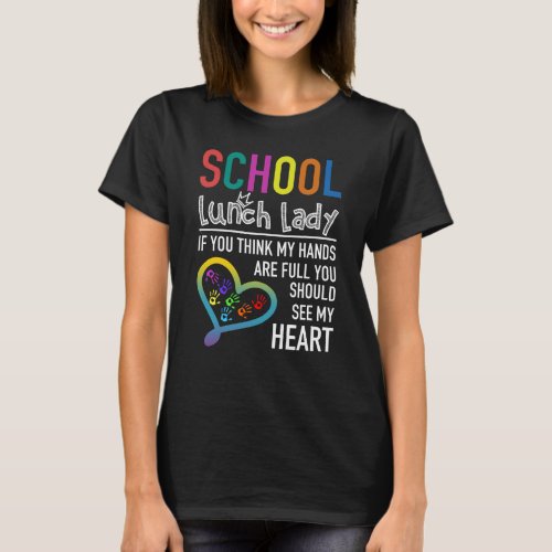 School Lunch Lady Dinner Lady Cute Heart T_Shirt