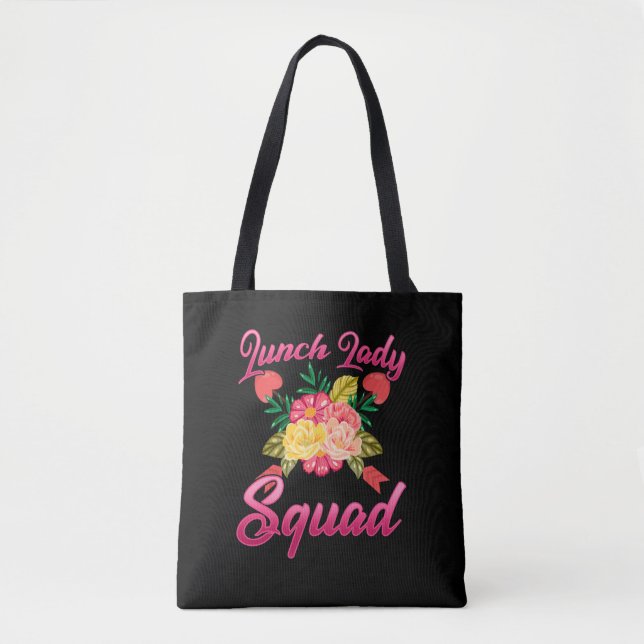 School Lunch Lady Squad Cafeteria Woman Tote Bag (Front)