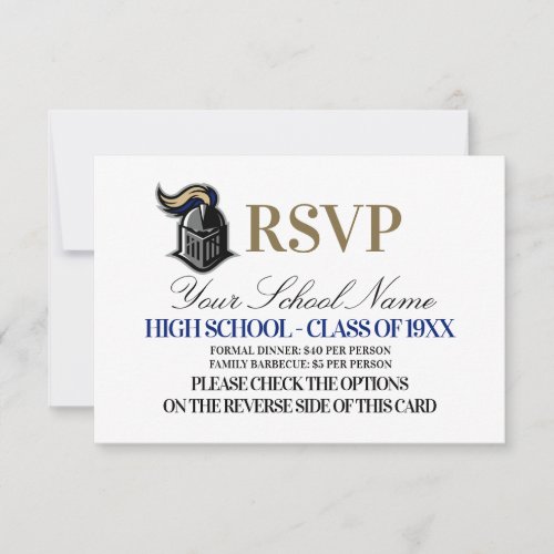 School Mascot Class Reunion RSVP Card