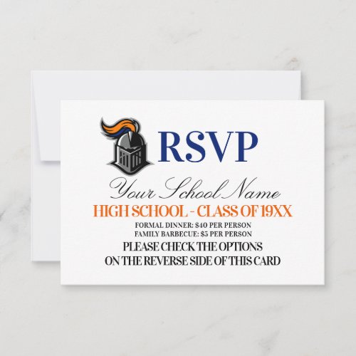 School Mascot Class Reunion RSVP Card
