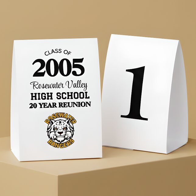 School Mascot Class Reunion Table Number Paper Table Tent (Creator Uploaded)