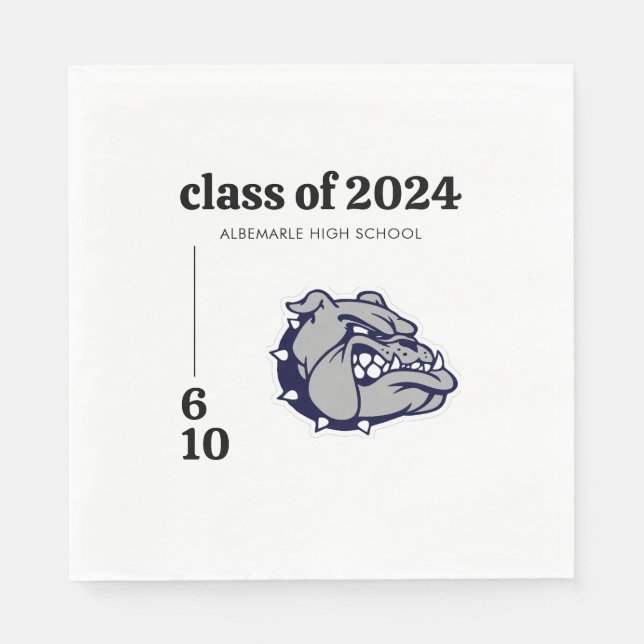 School Mascot Logo Graduation Party Napkins (Front)