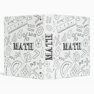 School Math Teacher Doodle Math Art Coloring Schoo 3 Ring Binder