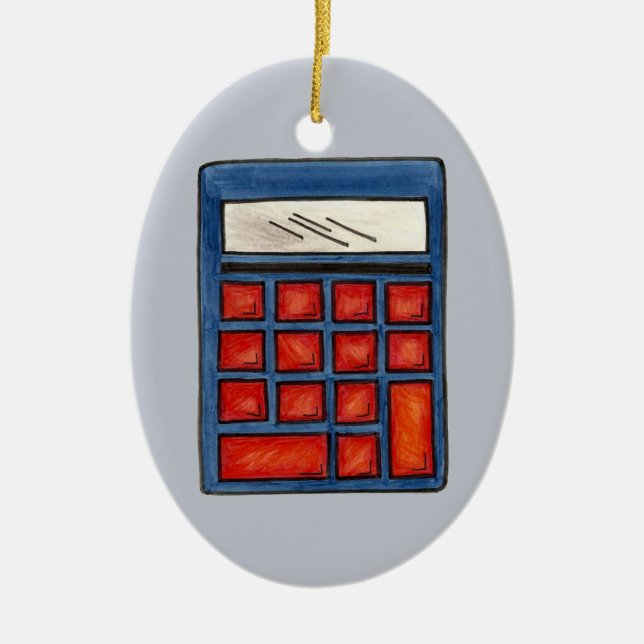 School Math Teacher Gift Calculator Education Ceramic Ornament (Front)