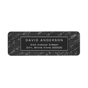 School Math Teacher Mathematics Formula Chalkboard Label