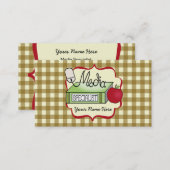 School Media Specialist Gingham Business Card (Front/Back)