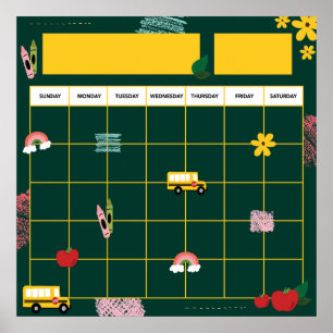 School Memory Teacher Classroom Calendar Poster