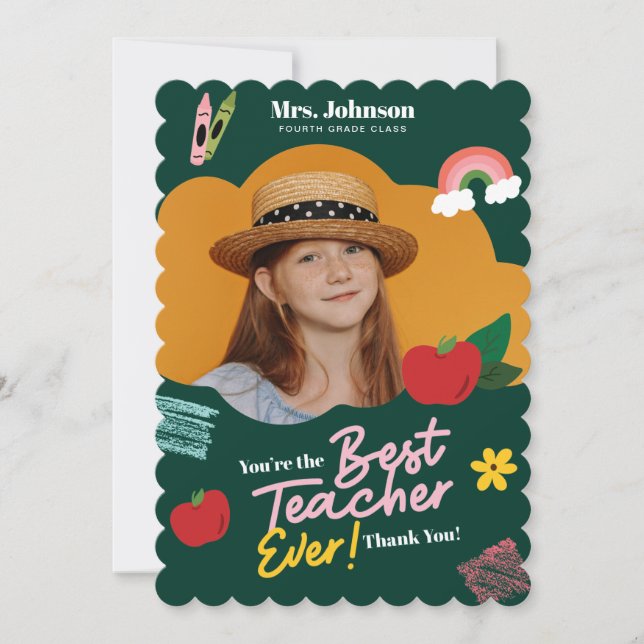 School Memory Teacher Thank You Card (Front)
