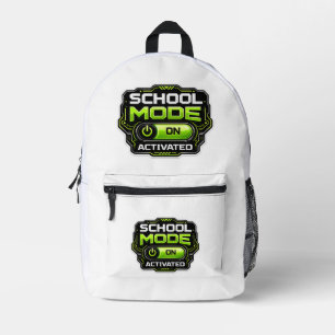 School Mode Activated Funny Gamer Back To School Printed Backpack