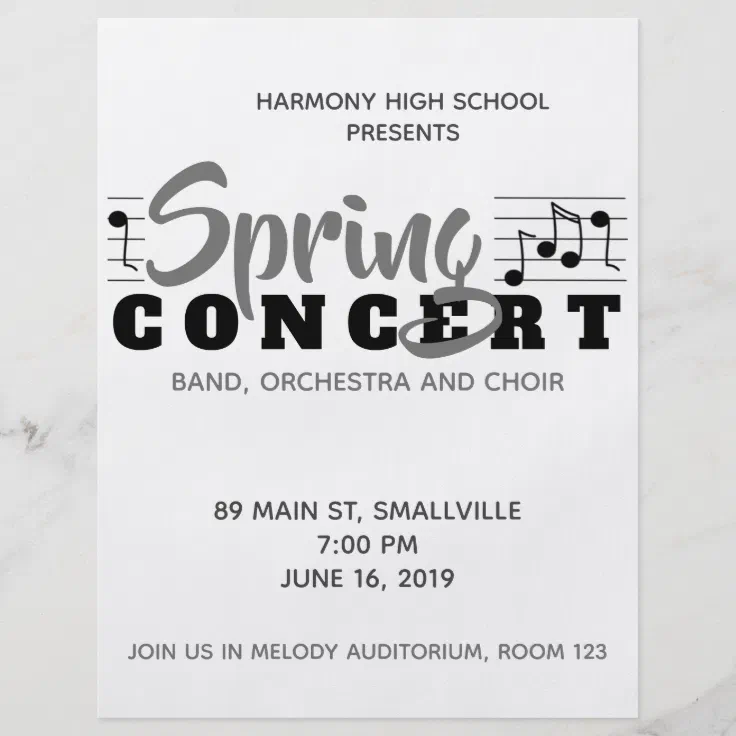 School Music Concert Flyer and Program | Zazzle