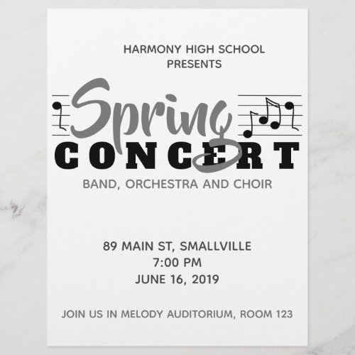 School Music Concert Flyer and Program