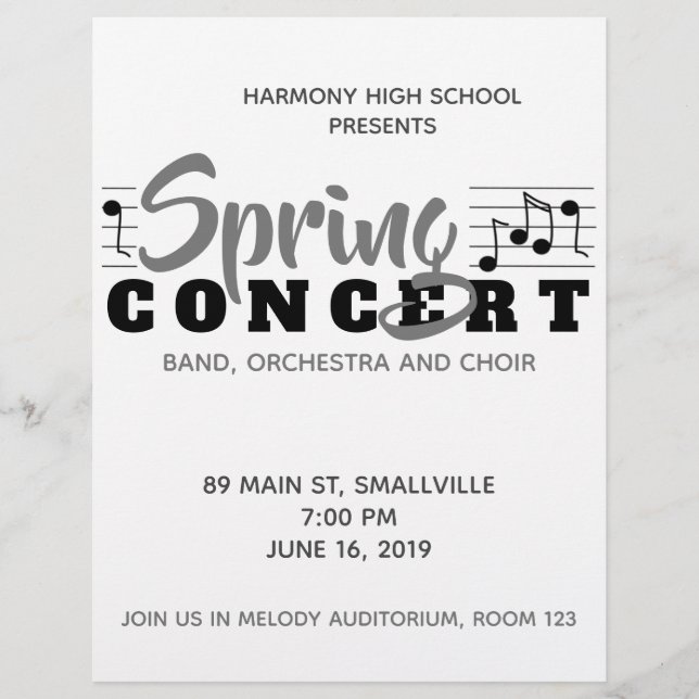 School Music Concert Flyer and Program (Front)