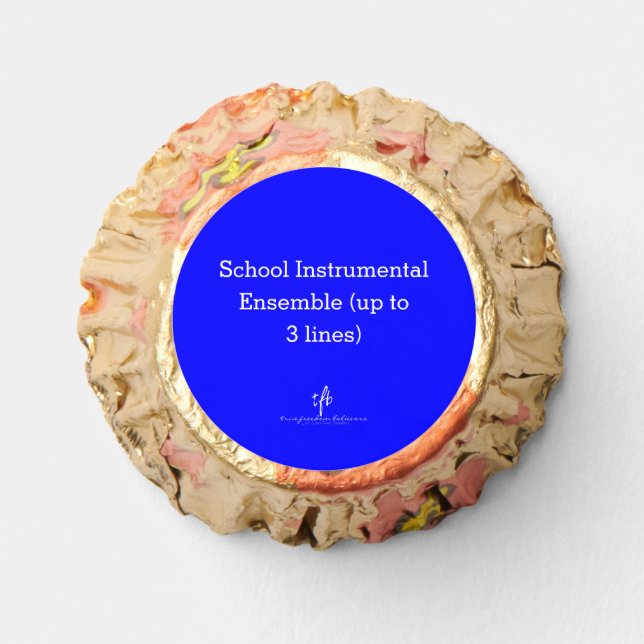 School Music Ensemble Blue Customizable Reese's Peanut Butter Cups (Front)