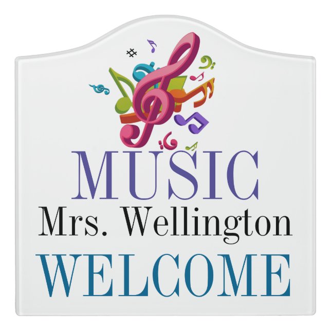 School MUSIC Teacher Classroom Door Sign (Large Crest Front)