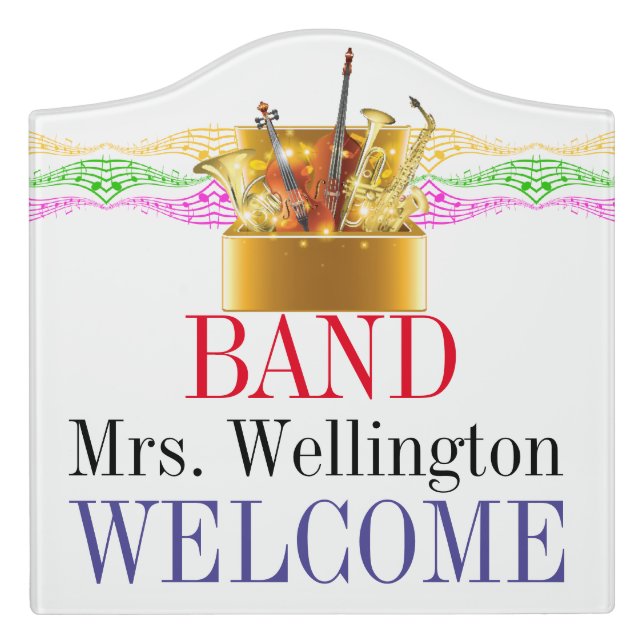 School MUSIC Teacher Classroom Door Sign (Large Crest Front)
