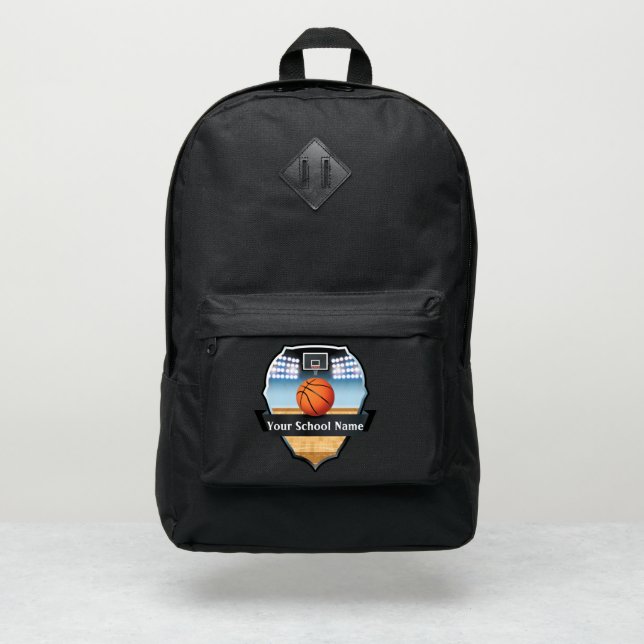 School Name Basketball Port Authority® Backpack (Front)