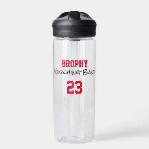 School NAME Marching Band YEAR Team Spirit Colors Water Bottle