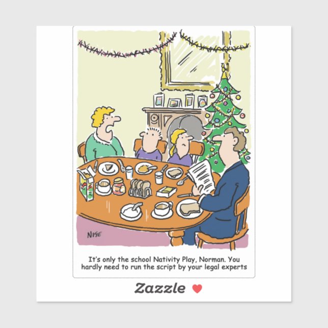 School Nativity Play Script Legal Check Cartoon Sticker (Sheet)