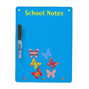 School Notes &Butterflies KeychainHolder Dry Erase Board