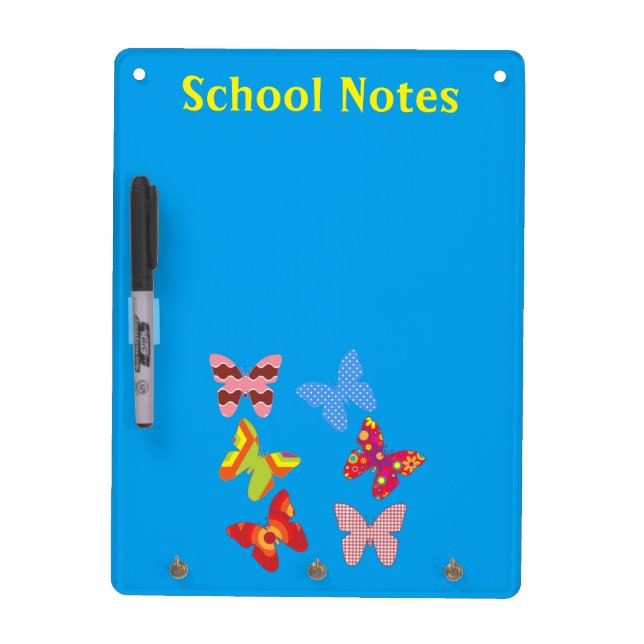 School Notes &Butterflies KeychainHolder Dry Erase Board (Front)