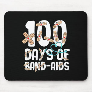 School Nurse 100 Days Of Bynd-aids Nurse 100th Day Mouse Pad
