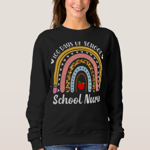 School Nurse 100 Days Of School Love Rainbow Nurse Sweatshirt