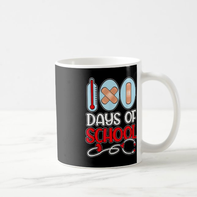 School Nurse 100 Days of School LOVE Stethoscope N Coffee Mug (Right)