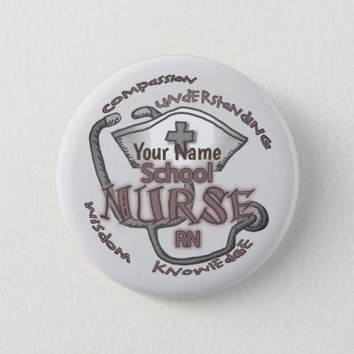 School Nurse  Axiom custom name pin 