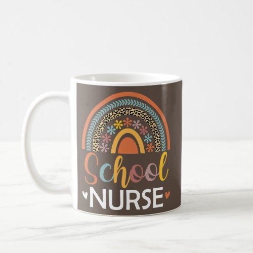 School Nurse Back To School Cute Boho Rainbow RN Coffee Mug
