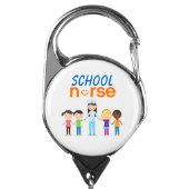 School Nurse Badge Holder (Carabiner Front)