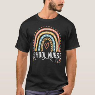 School Nurse Boho Rainbow Leopard Nurse Week 2022 T-Shirt