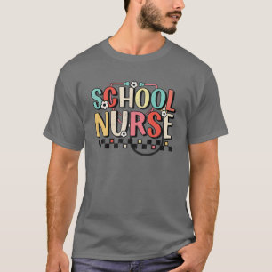 School Nurse Boho Retro Groovy Nurse Week 2022 T-Shirt