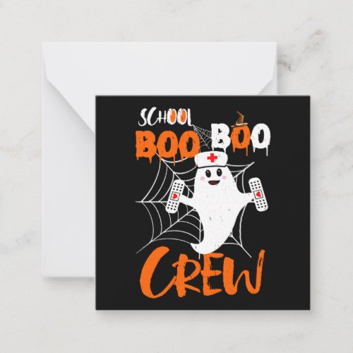 School Nurse Boo Boo Crew Ghost Retro Halloween Note Card