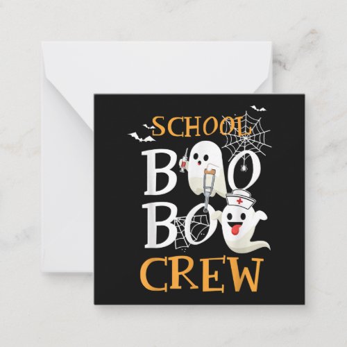 School Nurse Boo Crew Halloween Funny Cute Costume Note Card