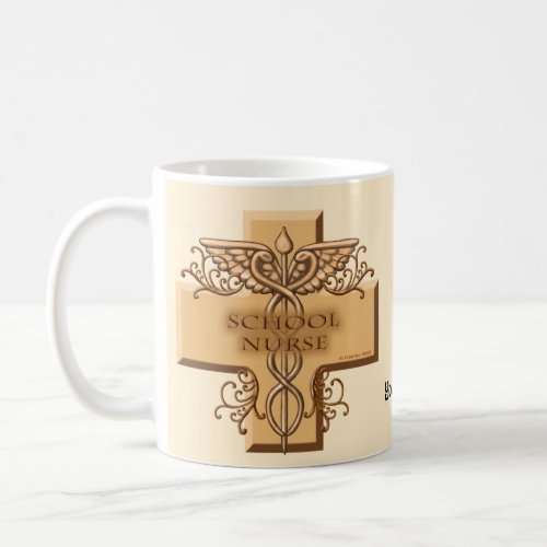 School Nurse Caduceus custom name Mug