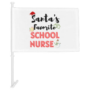 School Nurse Christmas Car Flag