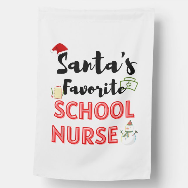 School Nurse Christmas House Flag (Front)