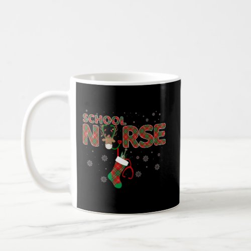 School Nurse Christmas Plaid Pattern Cool Gift Coffee Mug