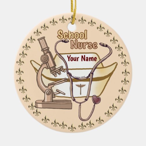 School Nurse Collage custom name ornament 