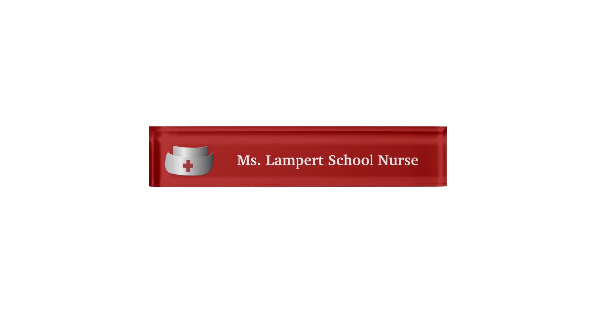 School Nurse Desk Namepalte Name Plate Zazzle Com