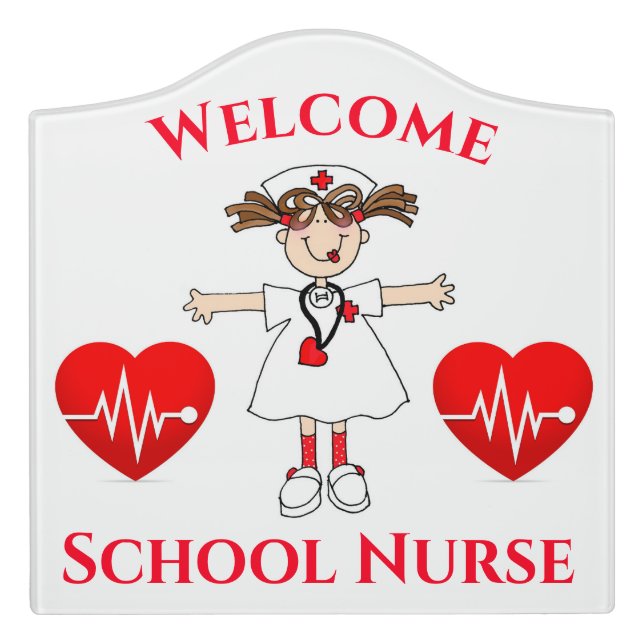 School Nurse Door Sign (Large Crest Front)