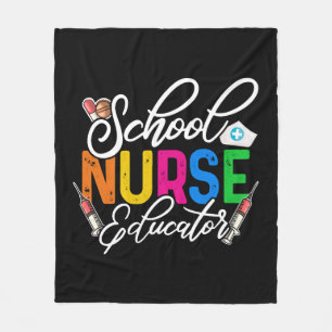 School Nurse Educator Nursing Teacher National Fleece Blanket