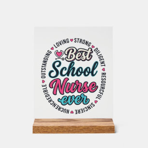 School Nurse Ever Vintage Engraving Shirt Design_1 Acrylic Sign