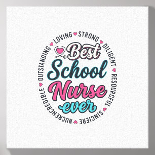 School Nurse Ever Vintage Engraving Shirt Design_1 Canvas Photo Tile