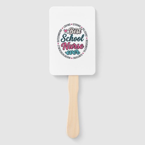 School Nurse Ever Vintage Engraving Shirt Design_1 Hand Fan