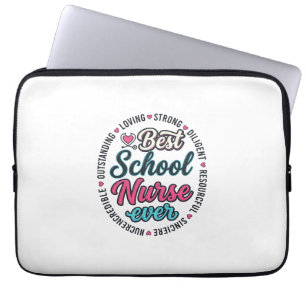 School Nurse Ever Vintage Engraving Shirt Design_1 Laptop Sleeve