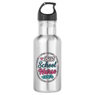 School Nurse Ever Vintage Engraving Shirt Design_1 Stainless Steel Water Bottle
