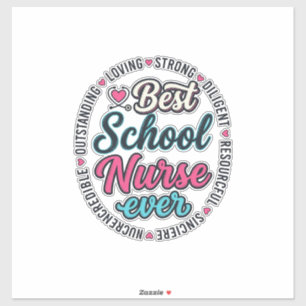 School Nurse Ever Vintage Engraving Shirt Design_1 Sticker