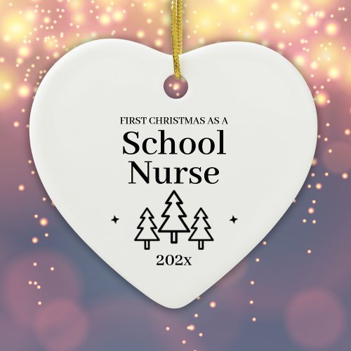School Nurse First Christmas Ceramic Ornament